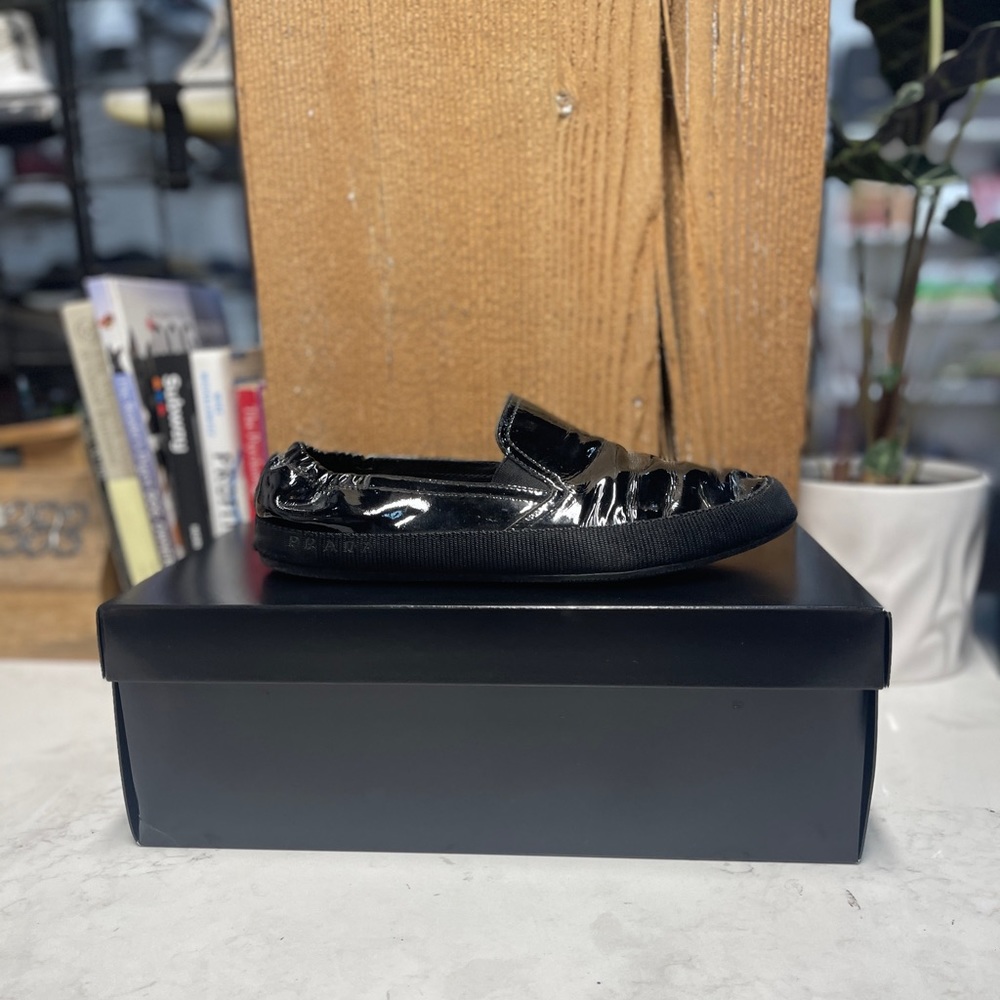 Prada Sports Black Leather Scrunch Slip On Sneakers